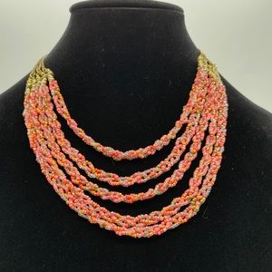 Braided Multi strand Bib Necklace
